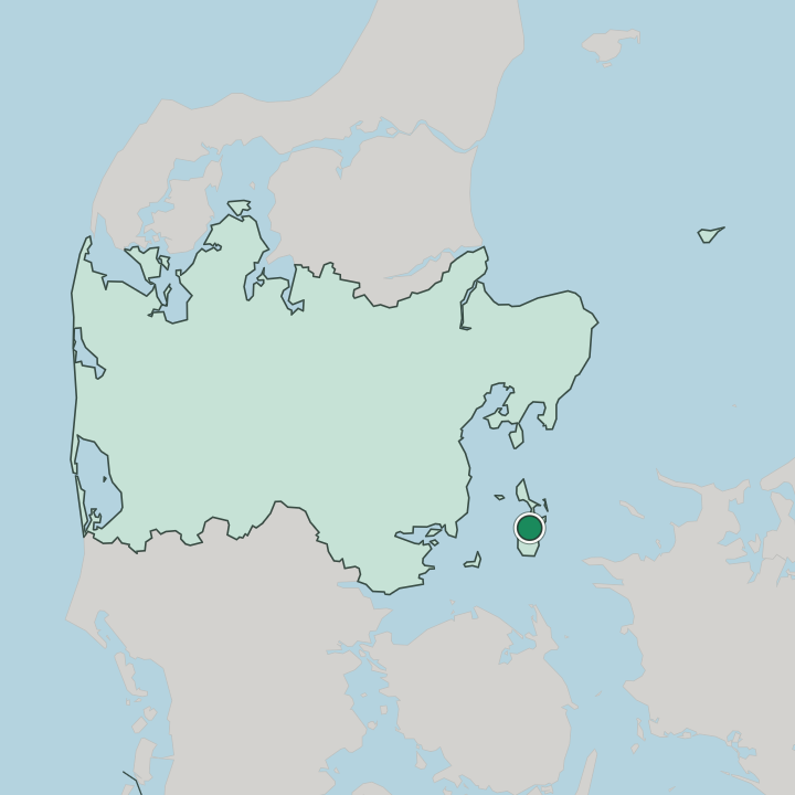 Map showing Tranebjerg — In Central Denmark