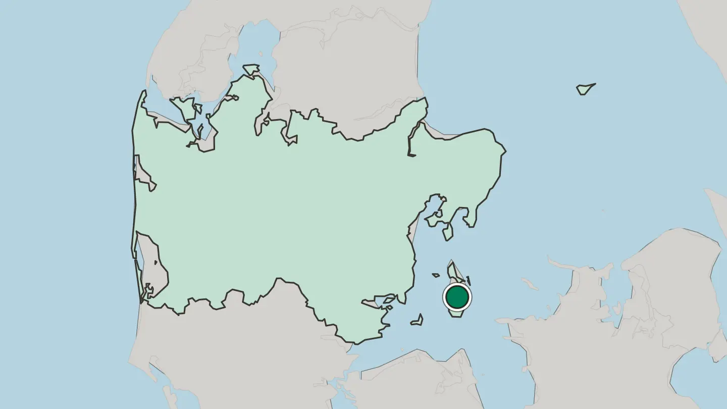 Map of Tranebjerg in Denmark