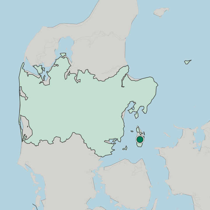 Map showing Tranebjerg — In Region Midtjylland