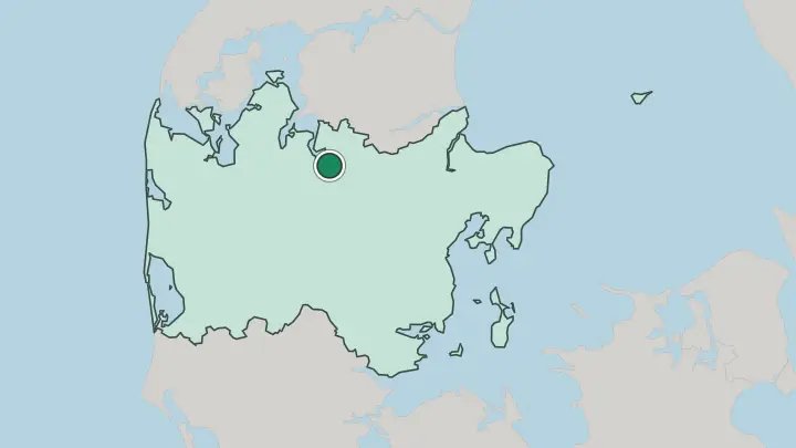 Map of Viborg in Denmark