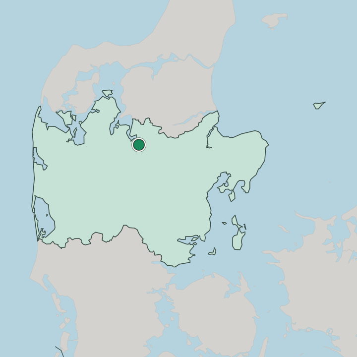 Map showing Viborg — In Central Denmark