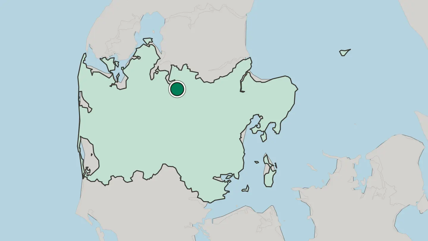 Map of Viborg in Denmark