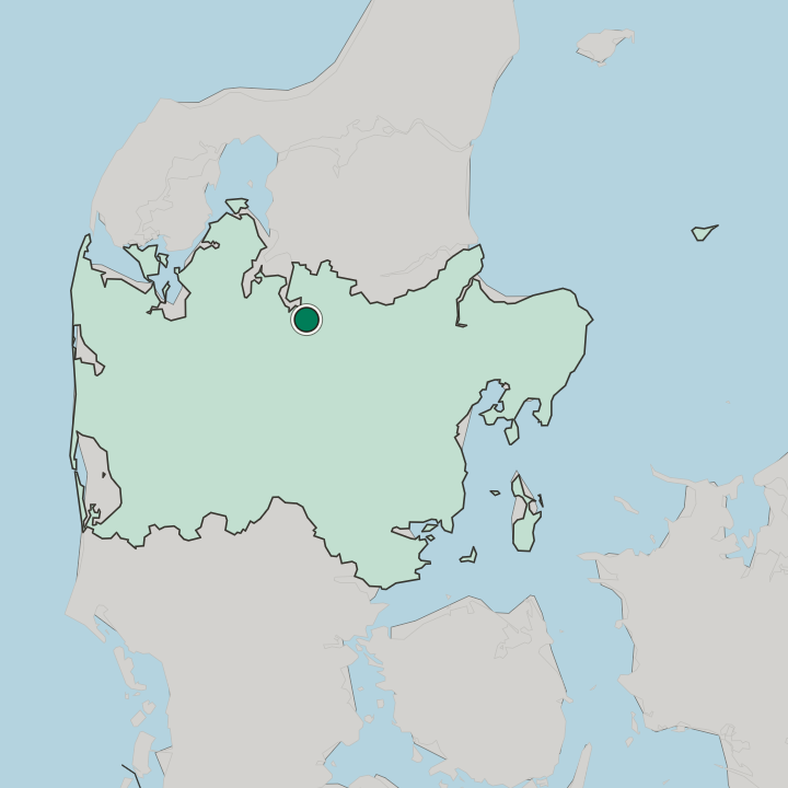 Map showing Viborg — In Region Midtjylland