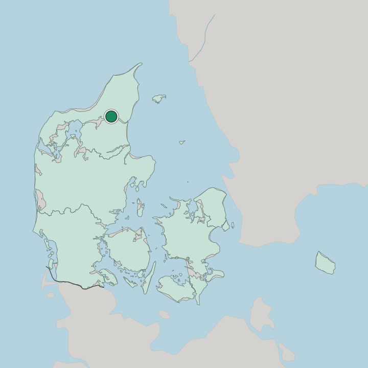 Map showing Aalborg Øst — In Denmark