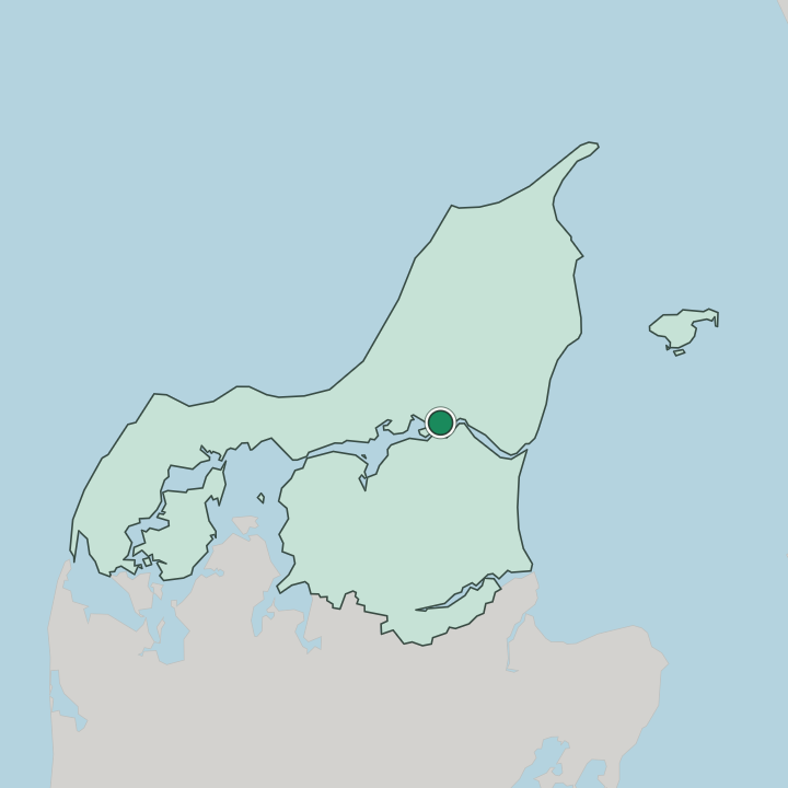 Map showing Aalborg Øst — In North Denmark Region
