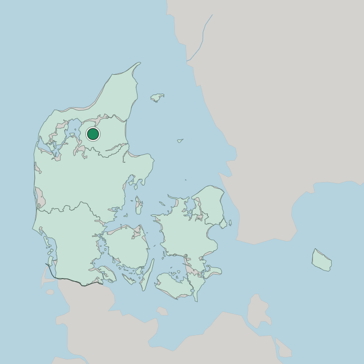 Map showing Aars — In Denmark