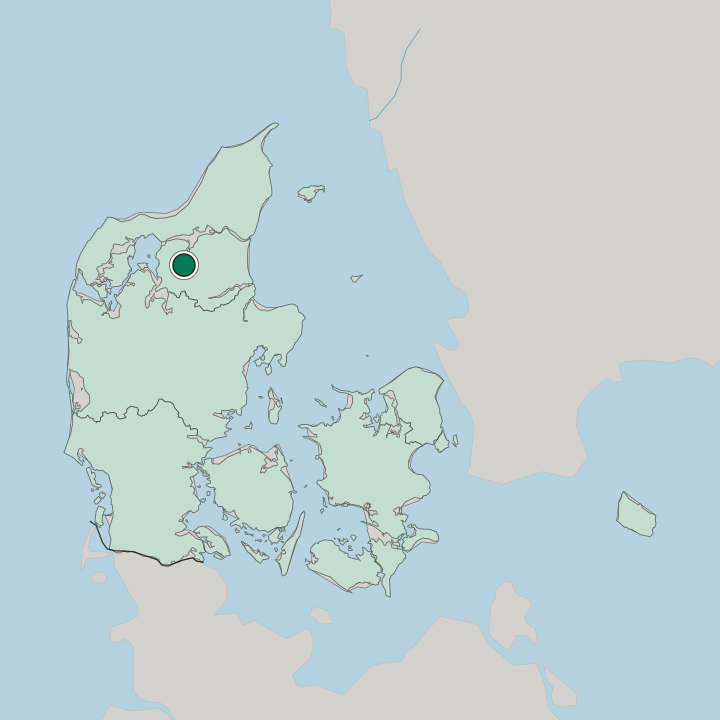 Map showing Aars — In Denmark