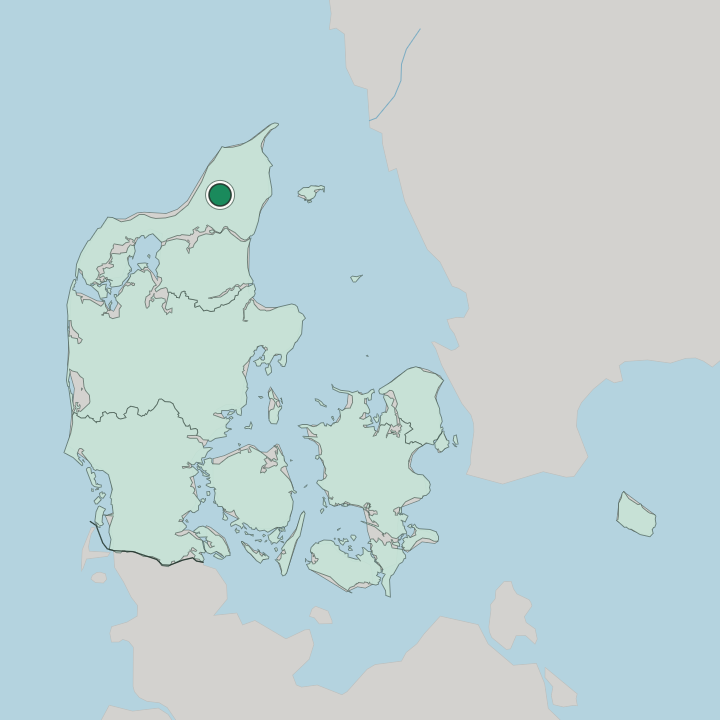 Map showing Brønderslev — In Denmark