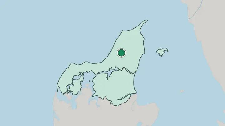 Map of Brønderslev in Denmark