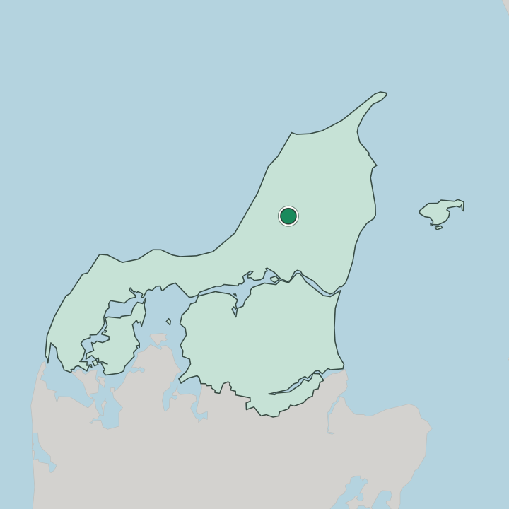 Map showing Brønderslev — In North Denmark Region