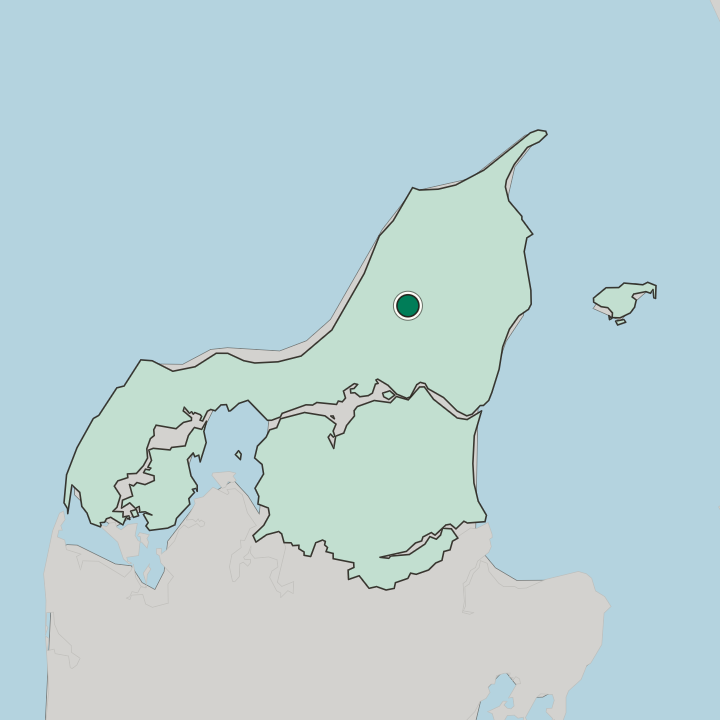 Map showing Brønderslev — In North Denmark Region
