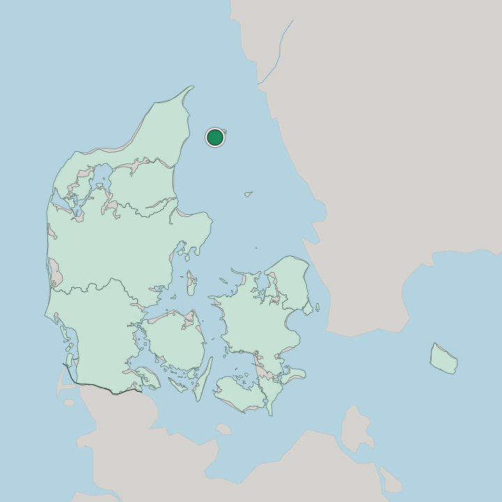 Map showing Byrum — In Denmark