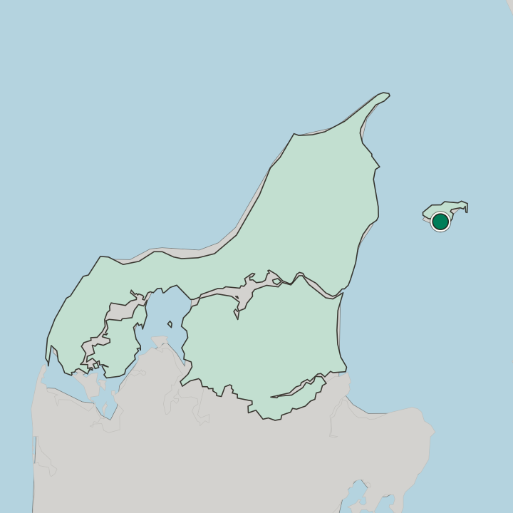 Map showing Byrum — In North Denmark Region