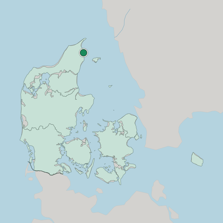 Map showing Frederikshavn — In Denmark