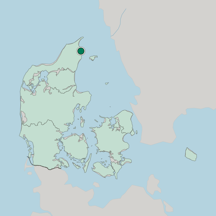 Map showing Frederikshavn — In Denmark