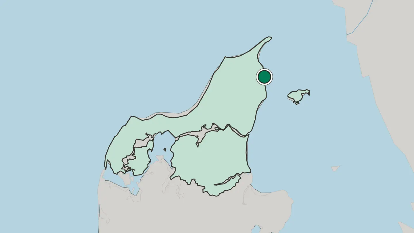 Map of Frederikshavn in Denmark