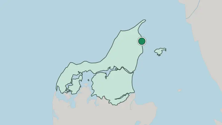 Map of Frederikshavn in Denmark