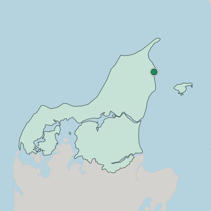 Map showing Frederikshavn — In North Denmark Region