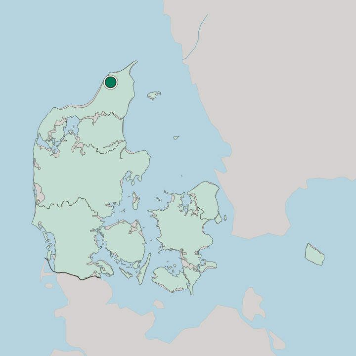 Map showing Hjørring — In Denmark