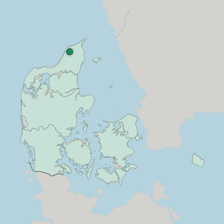 Map showing Hjørring — In Denmark