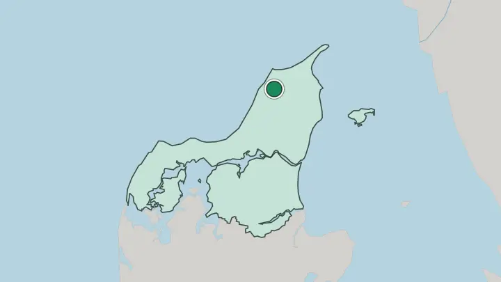Map of Hjørring in Denmark