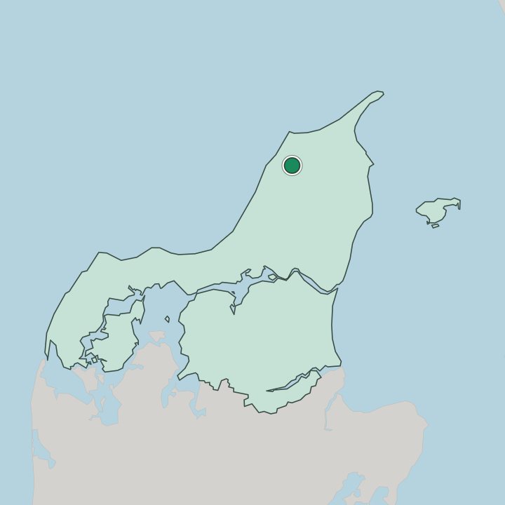 Map showing Hjørring — In North Denmark Region