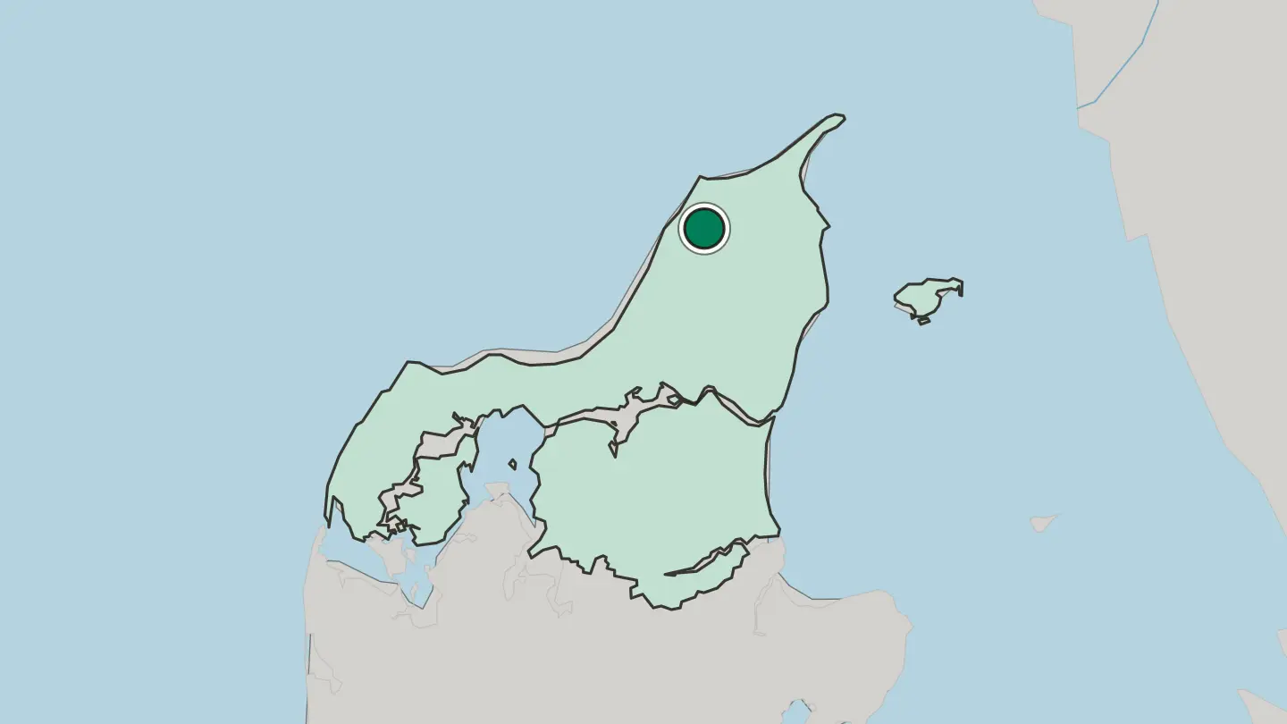 Map of Hjørring in Denmark