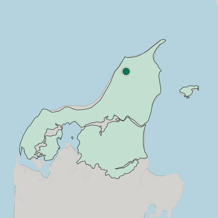 Map showing Hjørring — In North Denmark Region