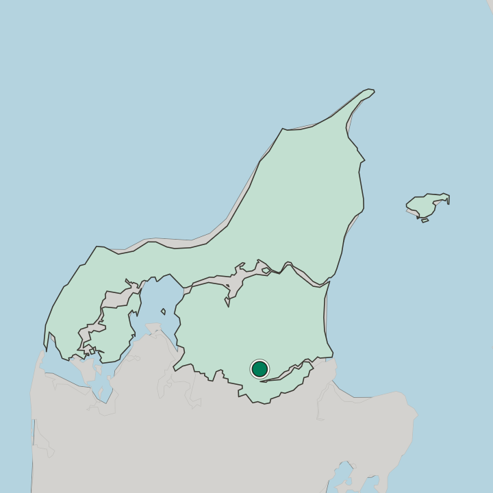 Map showing Hobro — In North Denmark Region