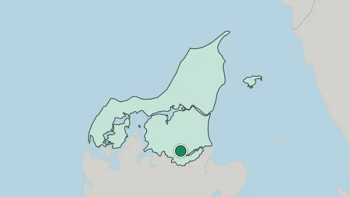 Map of Hobro in Denmark