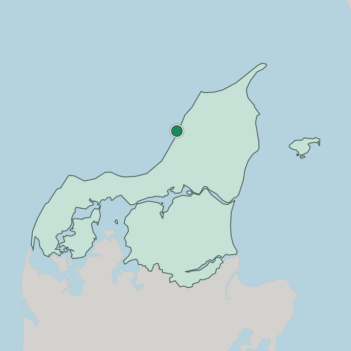 Map showing Løkken — In North Denmark Region