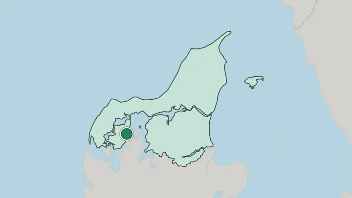 Map of Nykøbing Mors in Denmark
