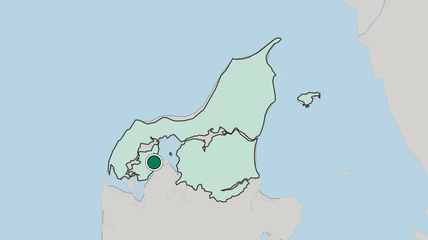 Map of Nykøbing Mors in Denmark