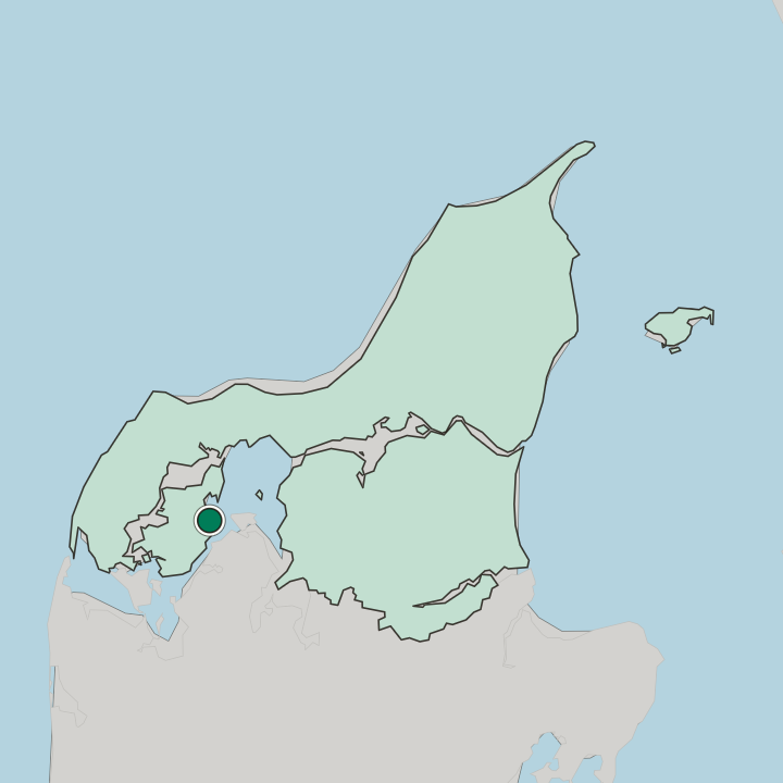 Map showing Nykøbing Mors — In North Denmark Region