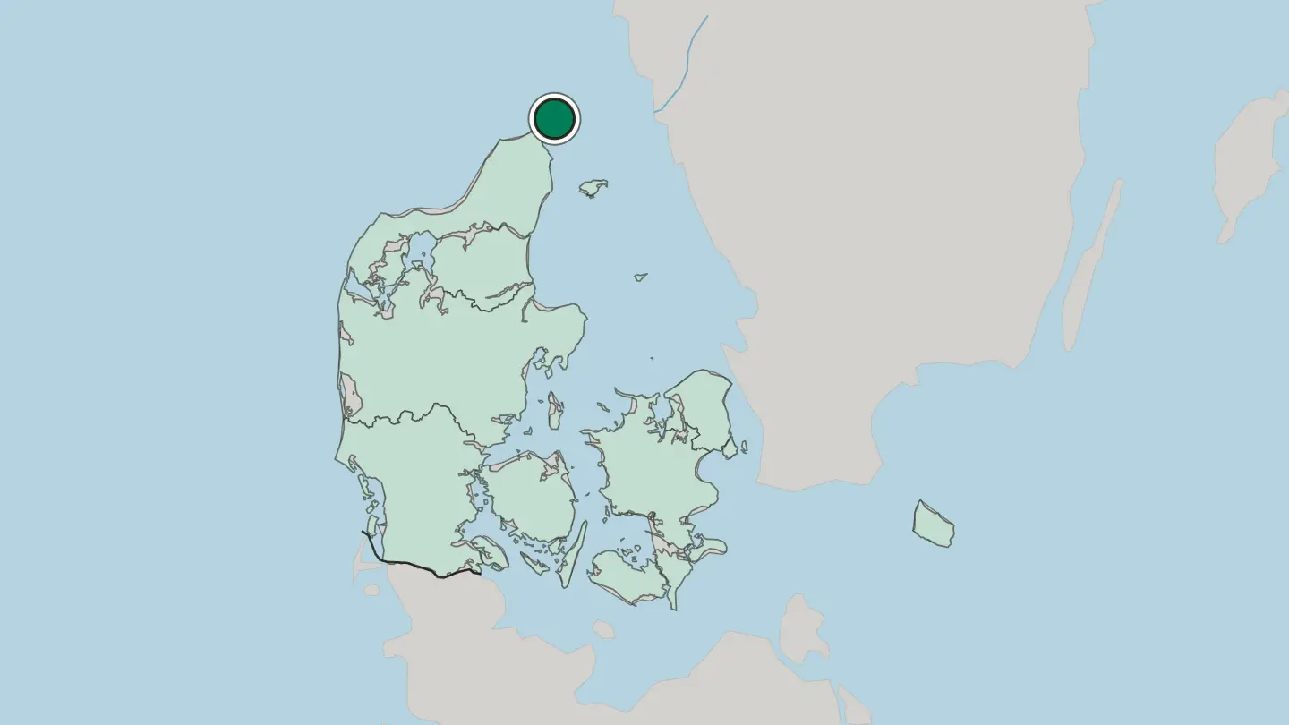 Map of Skagen in Denmark