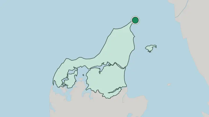 Map of Skagen in Denmark
