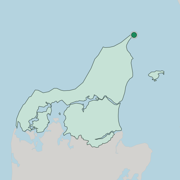 Map showing Skagen — In North Denmark Region