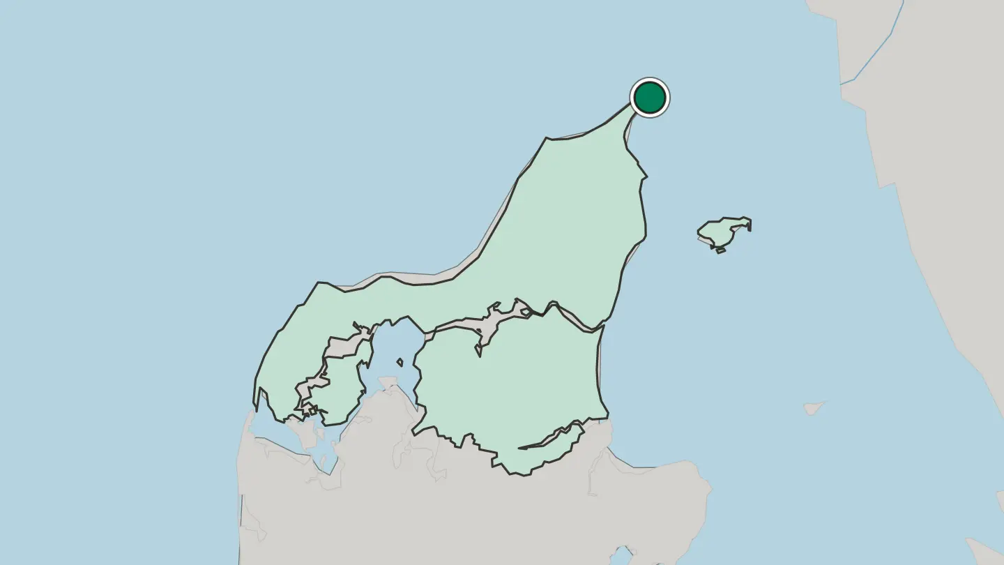 Map of Skagen in Denmark