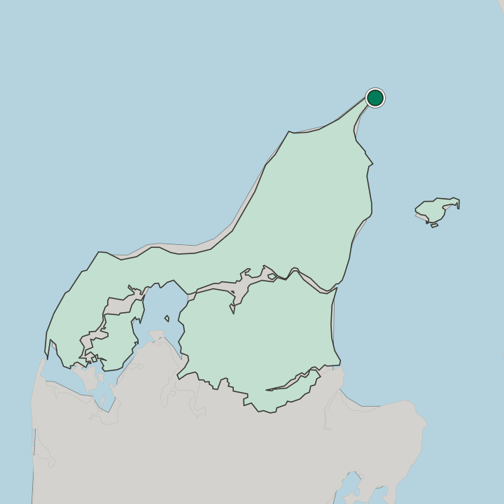 Map showing Skagen — In North Denmark Region