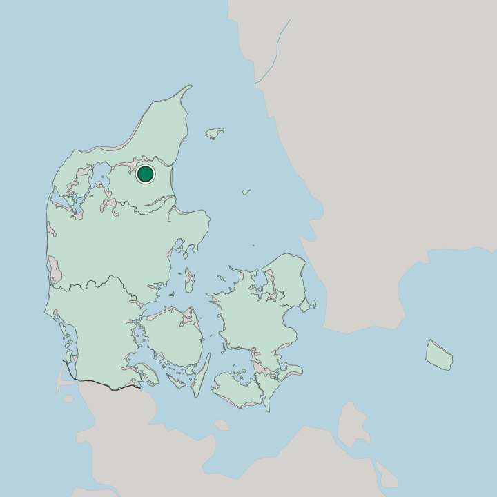 Map showing Støvring — In Denmark
