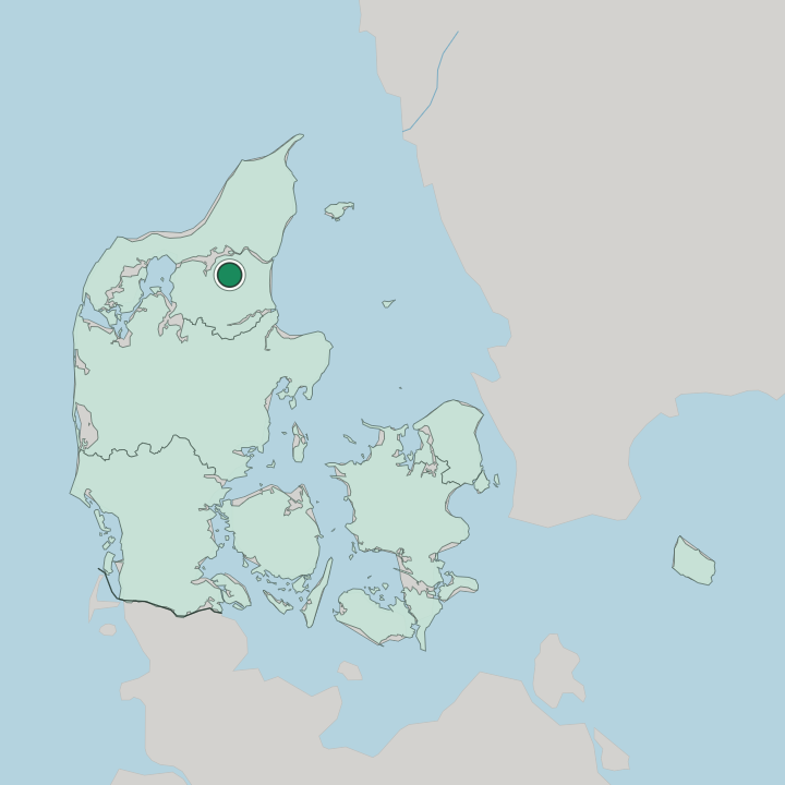 Map showing Støvring — In Denmark