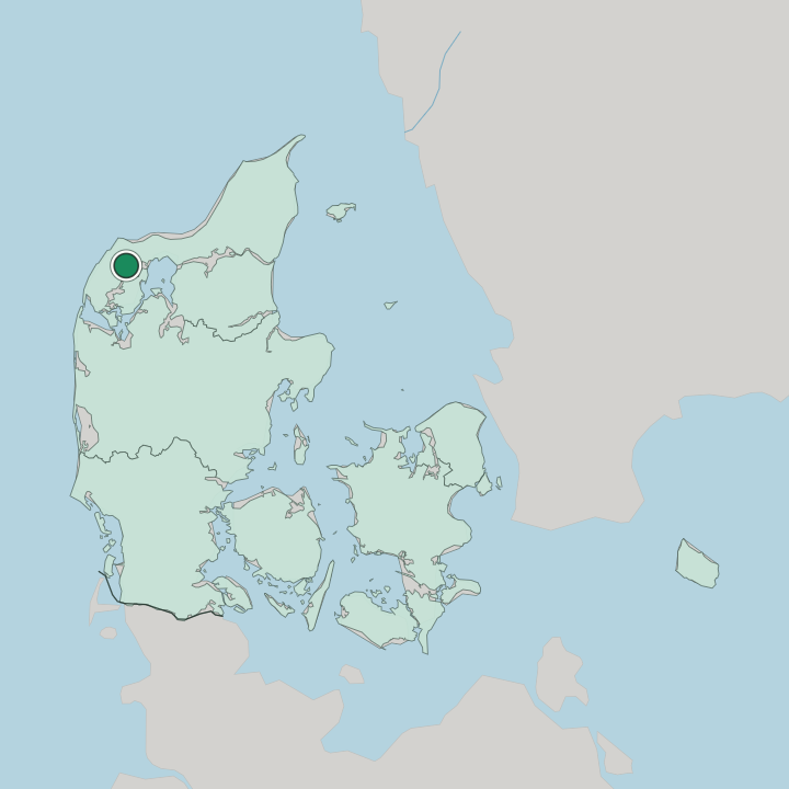 Map showing Thisted — In Denmark