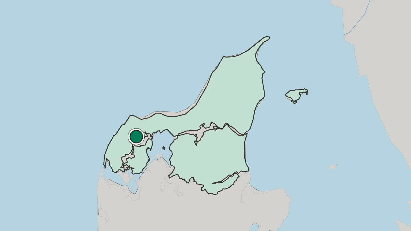 Map of Thisted in Denmark