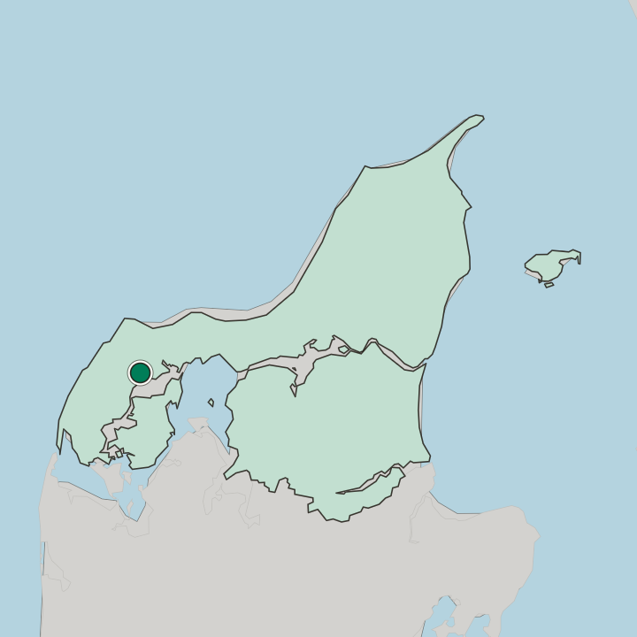 Map showing Thisted — In North Denmark Region
