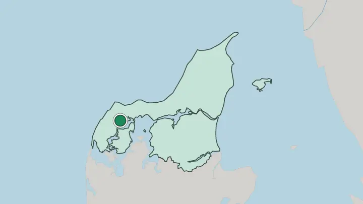 Map of Thisted in Denmark