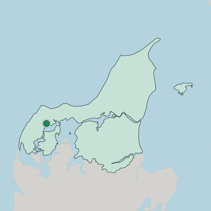 Map showing Thisted — In North Denmark Region