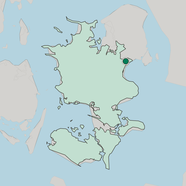 Map showing Greve — In Region Sjælland