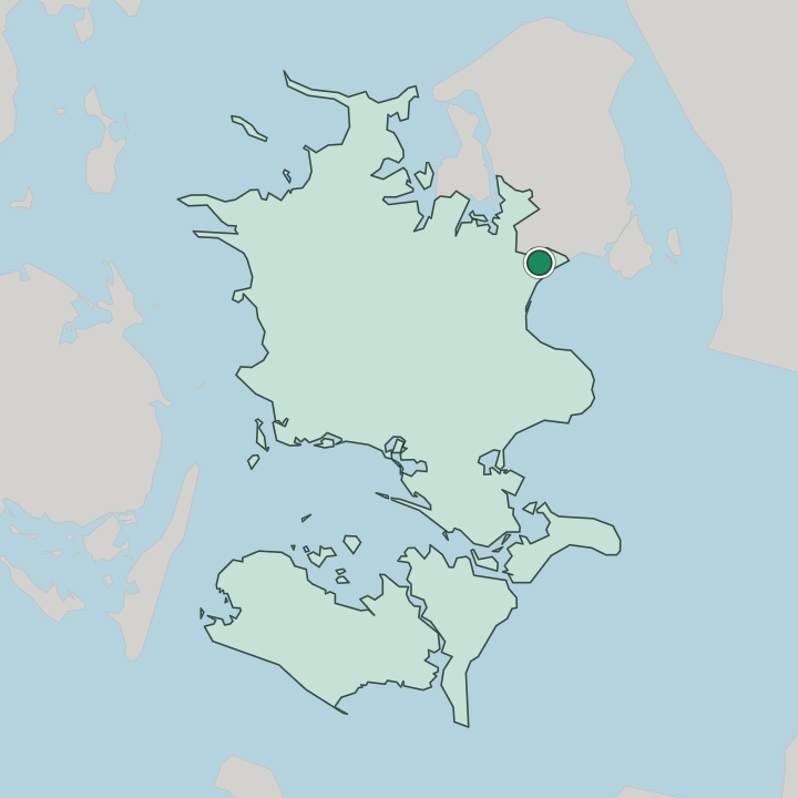 Map showing Greve — In Region Zealand