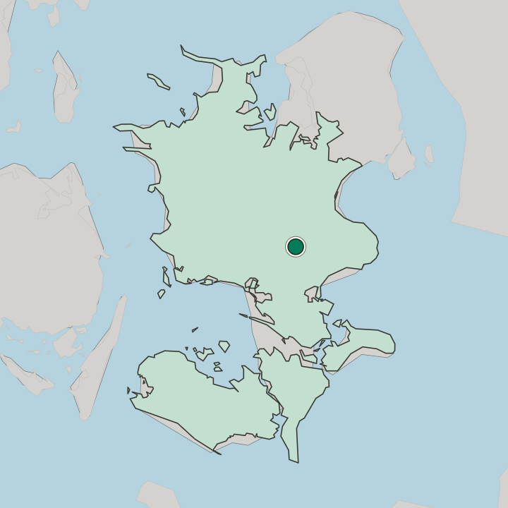 Map showing Haslev — In Region Sjælland
