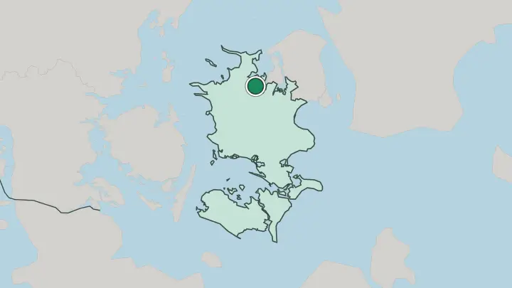 Map of Holbæk in Denmark